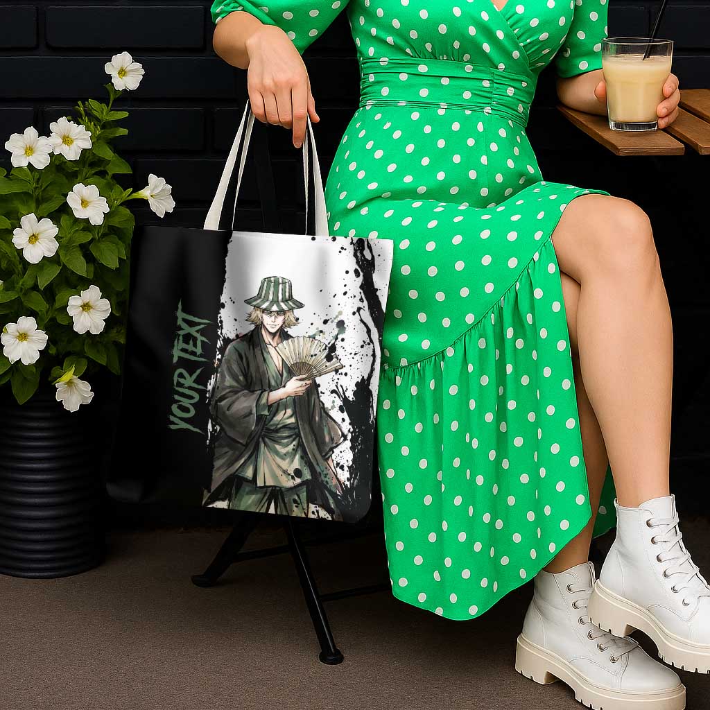 Personalized Kisuke Urahara Tote Bag Ink Splash Anime Brush Style