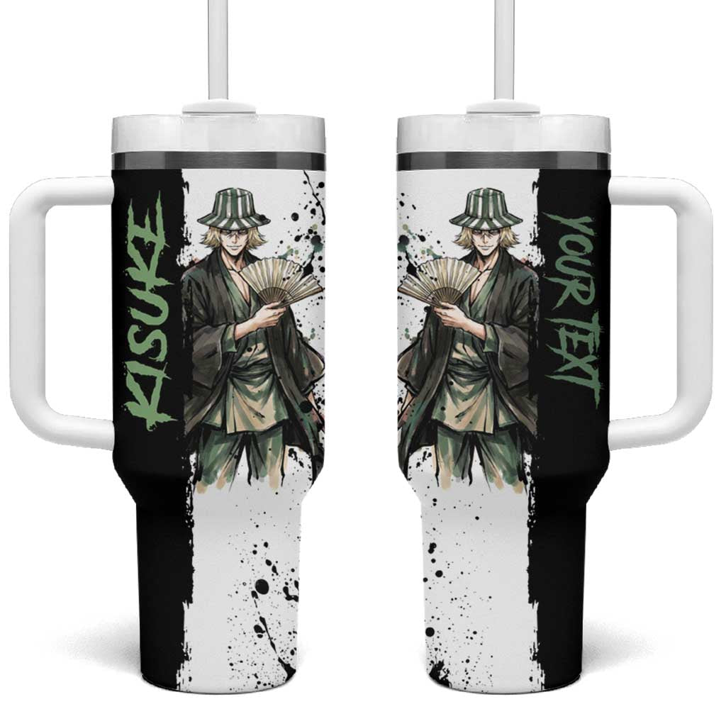 Personalized Kisuke Urahara Tumbler With Handle Ink Splash Anime Brush Style