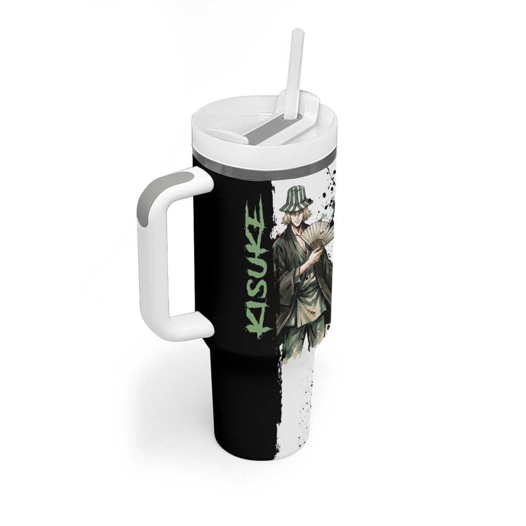 Personalized Kisuke Urahara Tumbler With Handle Ink Splash Anime Brush Style