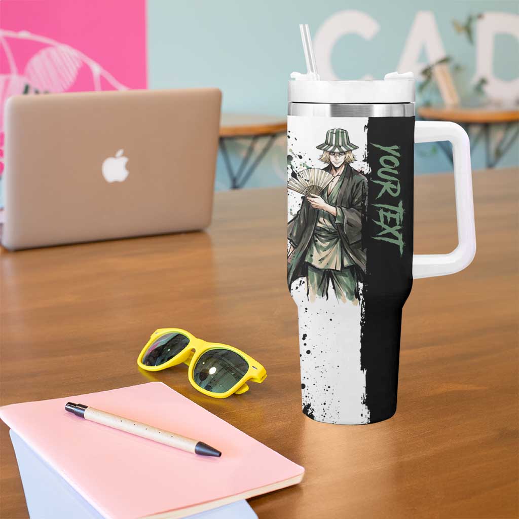 Personalized Kisuke Urahara Tumbler With Handle Ink Splash Anime Brush Style