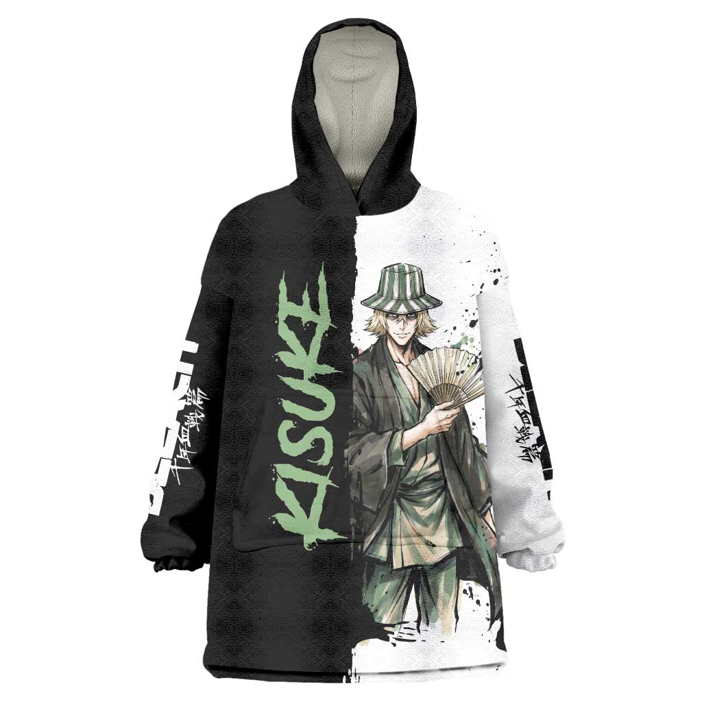 Personalized Kisuke Urahara Wearable Blanket Hoodie Ink Splash Anime Brush Style