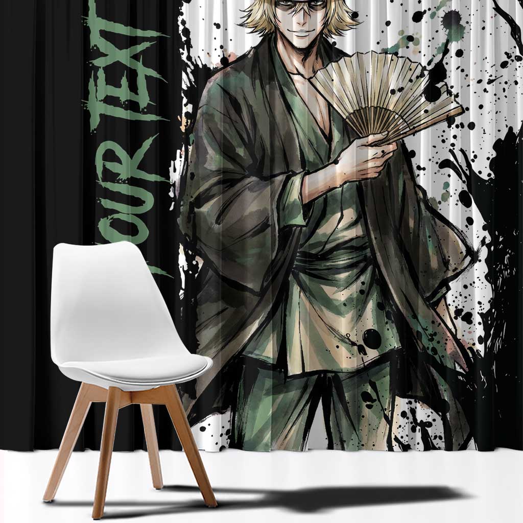 Personalized Kisuke Urahara Window Curtain Ink Splash Anime Brush Style