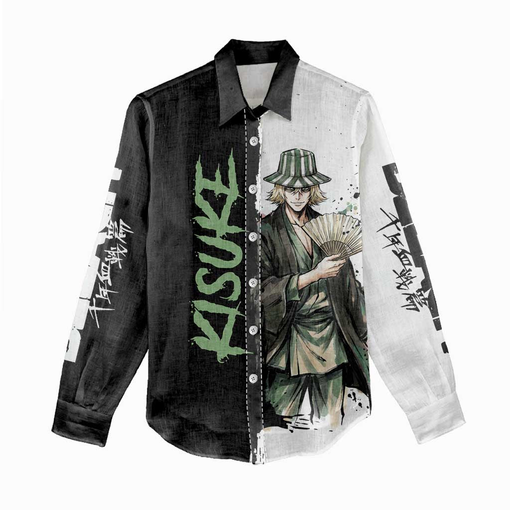 Personalized Kisuke Urahara Women Casual Shirt Ink Splash Anime Brush Style
