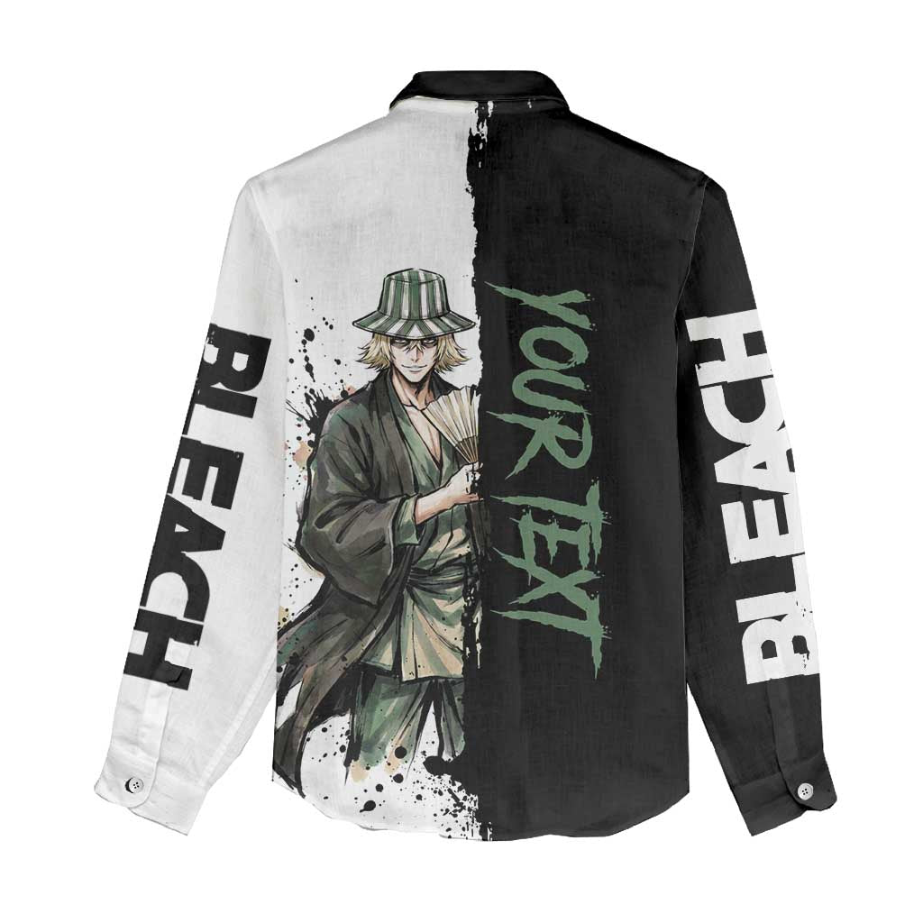 Personalized Kisuke Urahara Women Casual Shirt Ink Splash Anime Brush Style
