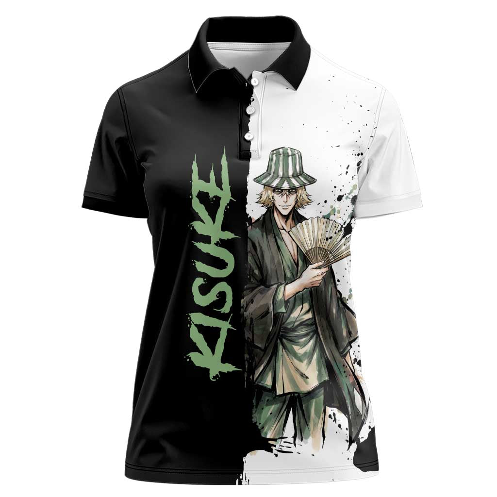 Personalized Kisuke Urahara Women Polo Shirt Ink Splash Anime Brush Style