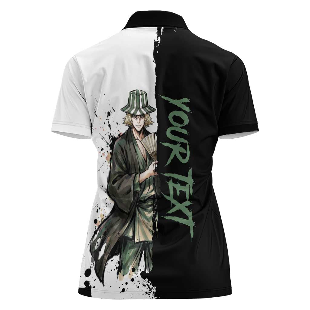 Personalized Kisuke Urahara Women Polo Shirt Ink Splash Anime Brush Style