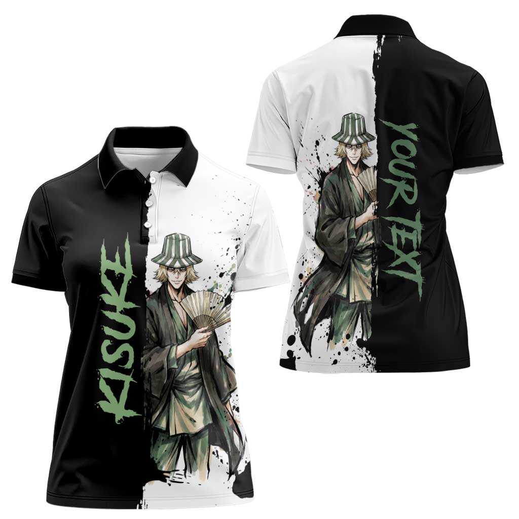 Personalized Kisuke Urahara Women Polo Shirt Ink Splash Anime Brush Style