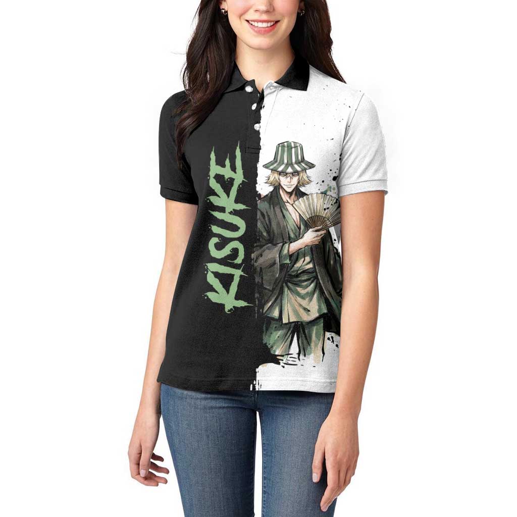 Personalized Kisuke Urahara Women Polo Shirt Ink Splash Anime Brush Style
