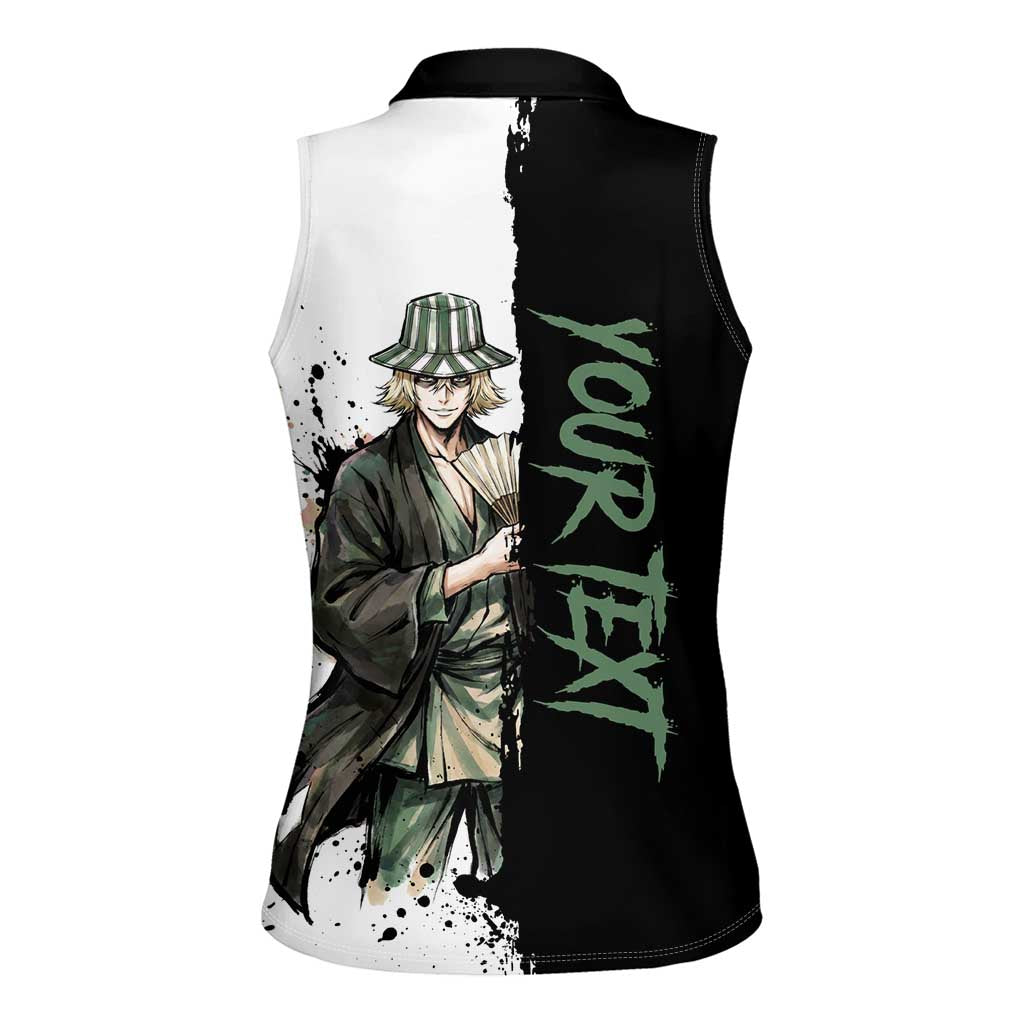 Personalized Kisuke Urahara Women Sleeveless Polo Shirt Ink Splash Anime Brush Style