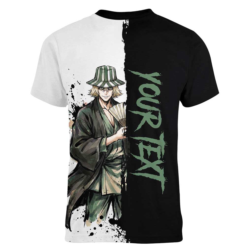 Personalized Kisuke Urahara Women V-Neck T-Shirt Ink Splash Anime Brush Style