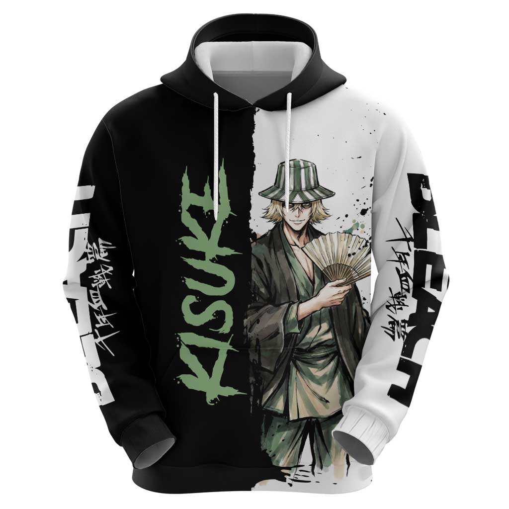Personalized Kisuke Urahara Zip Hoodie Ink Splash Anime Brush Style