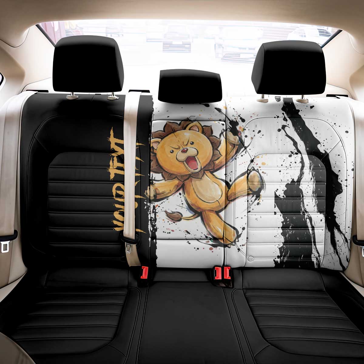 Personalized Kon Back Car Seat Cover Ink Splash Anime Brush Style