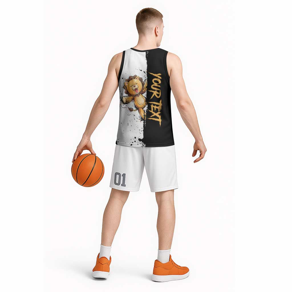 Personalized Kon Basketball Jersey Ink Splash Anime Brush Style