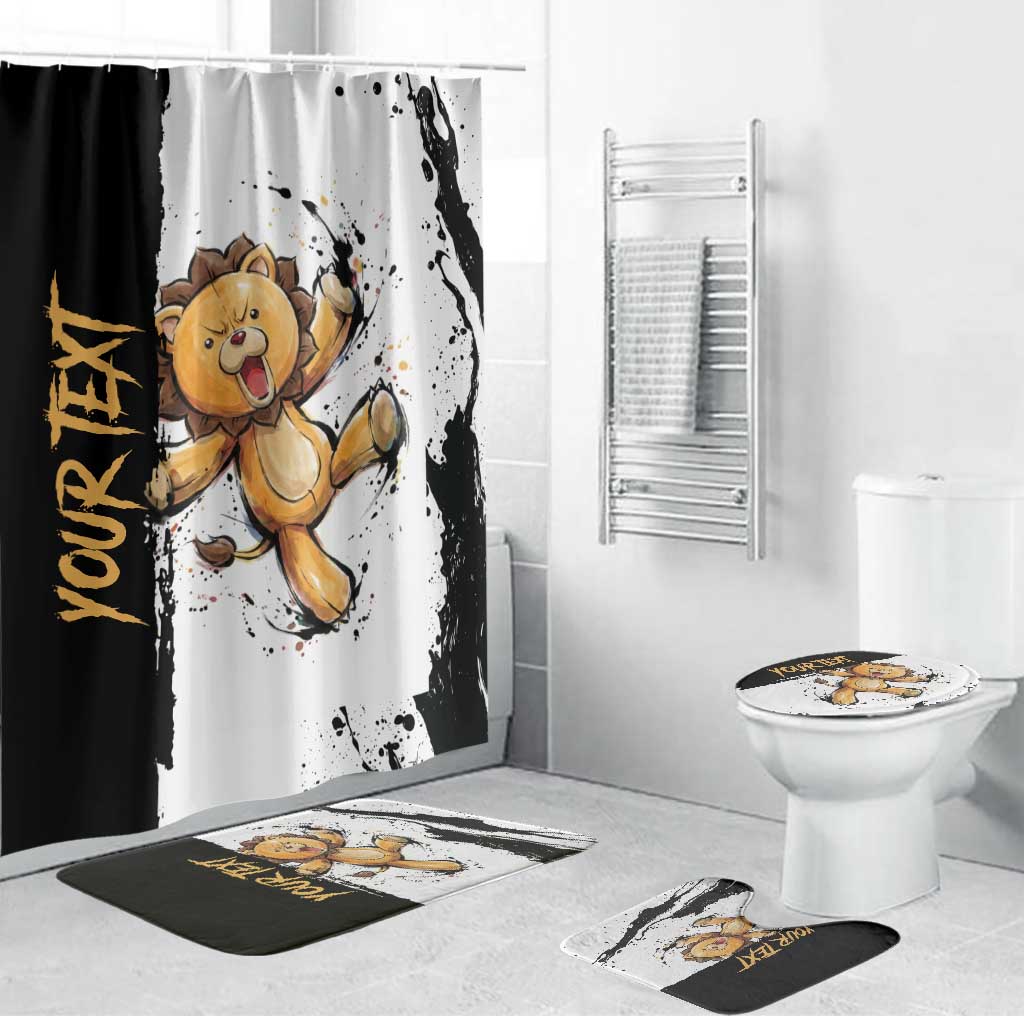 Personalized Kon Bathroom Set Ink Splash Anime Brush Style