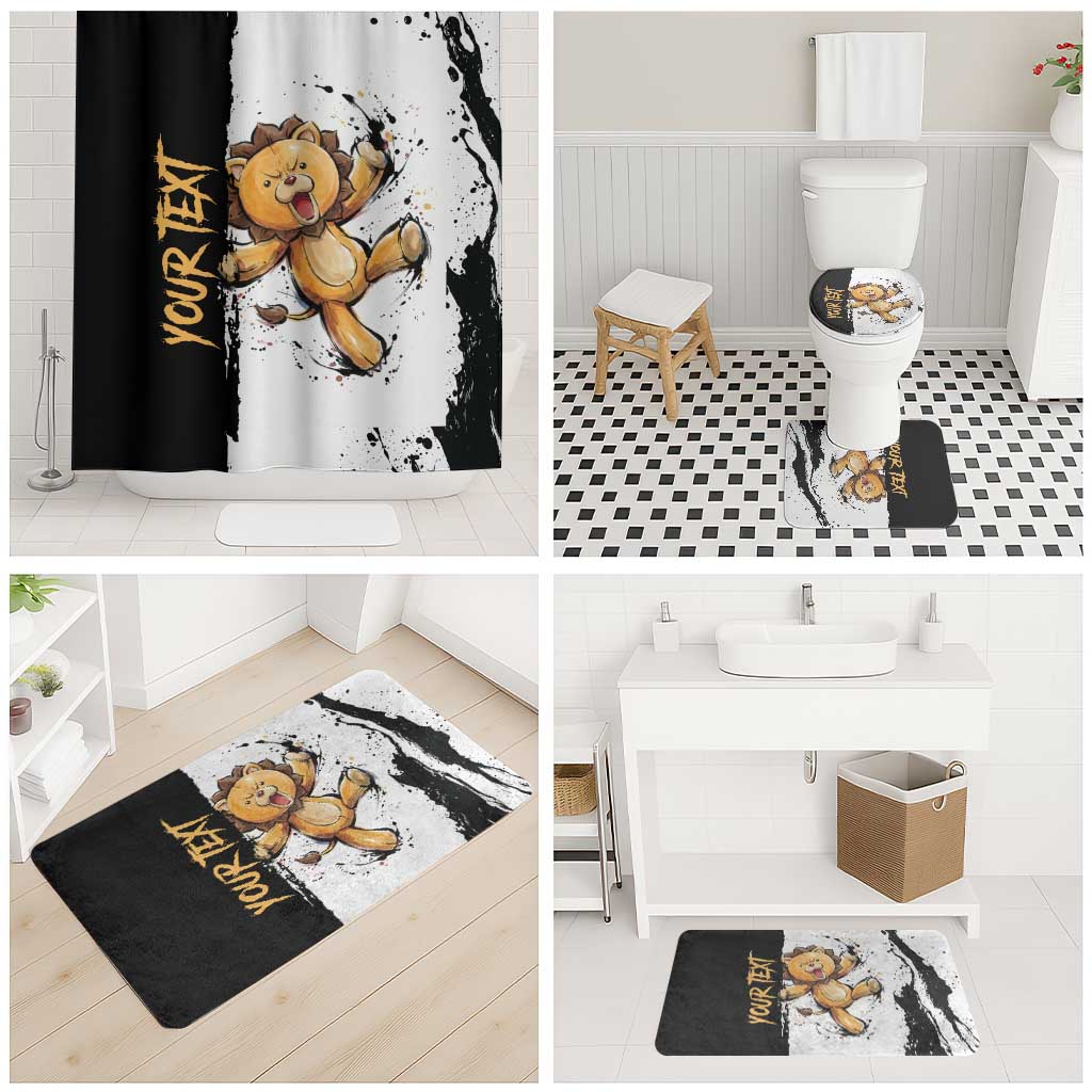 Personalized Kon Bathroom Set Ink Splash Anime Brush Style