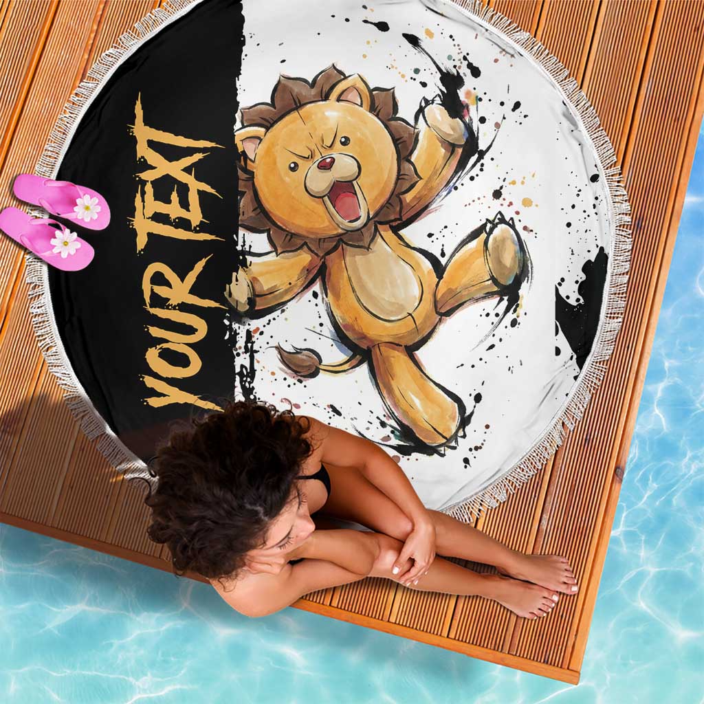 Personalized Kon Beach Blanket Ink Splash Anime Brush Style
