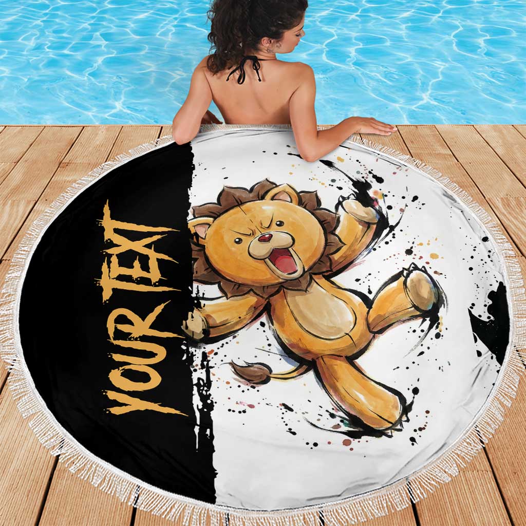 Personalized Kon Beach Blanket Ink Splash Anime Brush Style