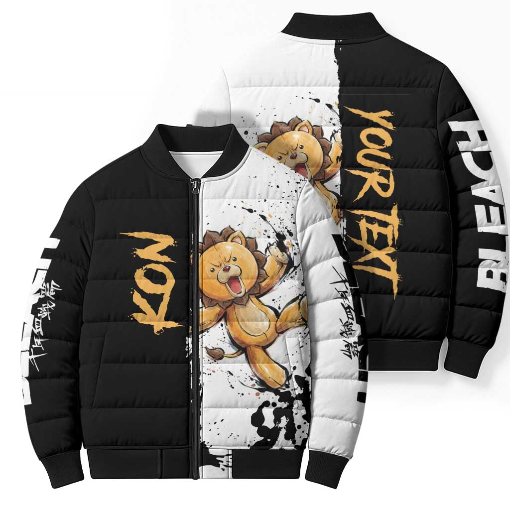 Personalized Kon Bomber Puffer Jacket Ink Splash Anime Brush Style