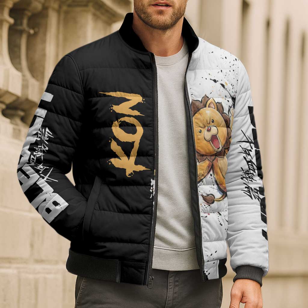 Personalized Kon Bomber Puffer Jacket Ink Splash Anime Brush Style