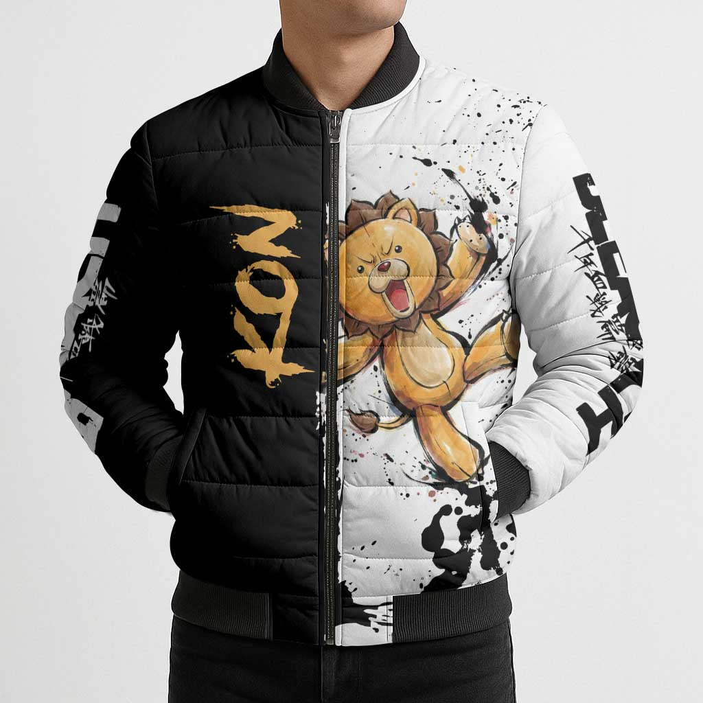 Personalized Kon Bomber Puffer Jacket Ink Splash Anime Brush Style