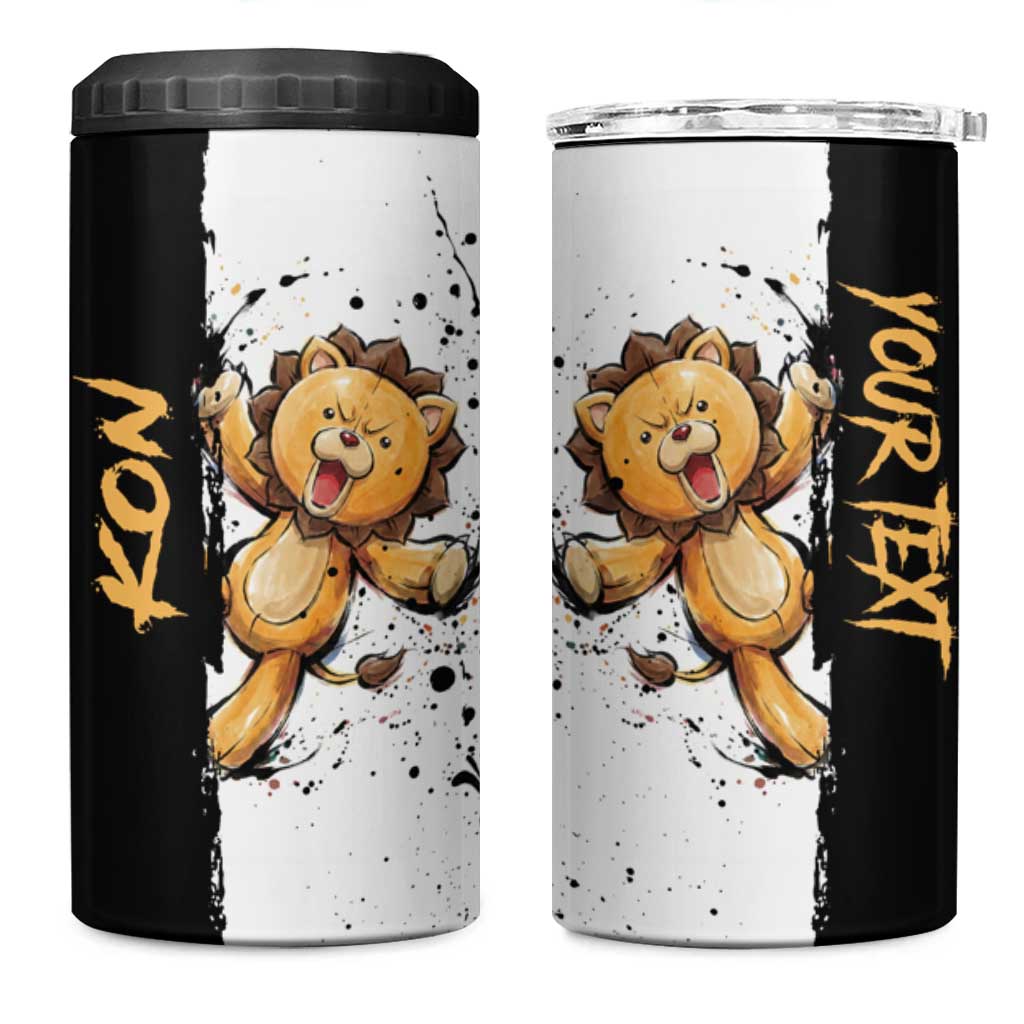 Personalized Kon 4 in 1 Can Cooler Tumbler Ink Splash Anime Brush Style