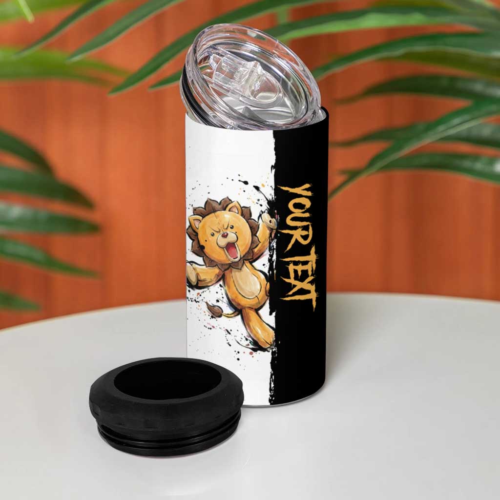 Personalized Kon 4 in 1 Can Cooler Tumbler Ink Splash Anime Brush Style