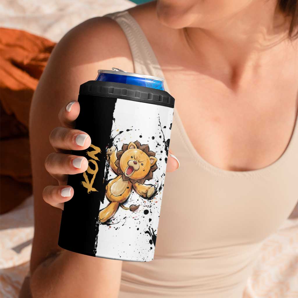 Personalized Kon 4 in 1 Can Cooler Tumbler Ink Splash Anime Brush Style
