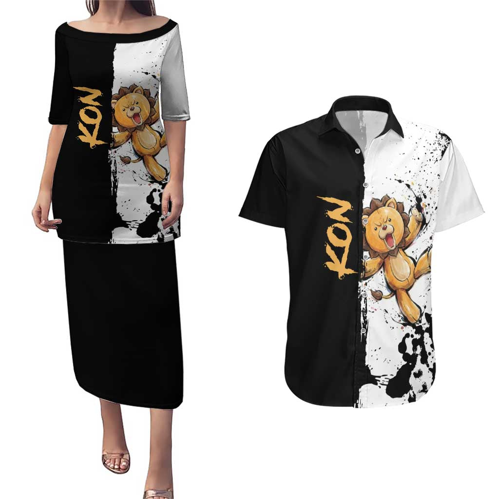 Personalized Kon Couples Matching Puletasi and Hawaiian Shirt Ink Splash Anime Brush Style