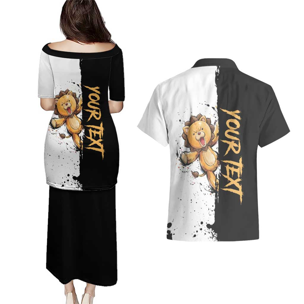 Personalized Kon Couples Matching Puletasi and Hawaiian Shirt Ink Splash Anime Brush Style