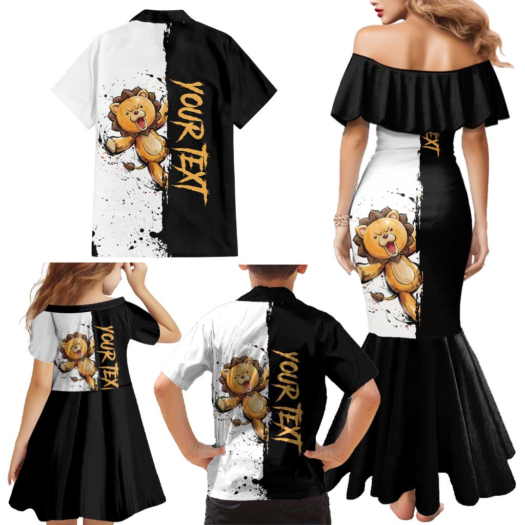 Personalized Kon Family Matching Mermaid Dress and Hawaiian Shirt Ink Splash Anime Brush Style