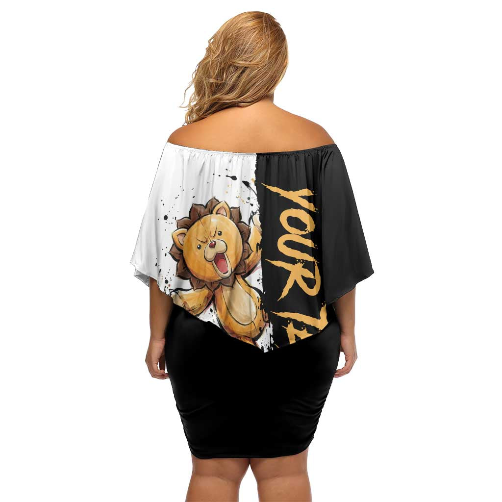 Personalized Kon Family Matching Off Shoulder Short Dress and Hawaiian Shirt Ink Splash Anime Brush Style