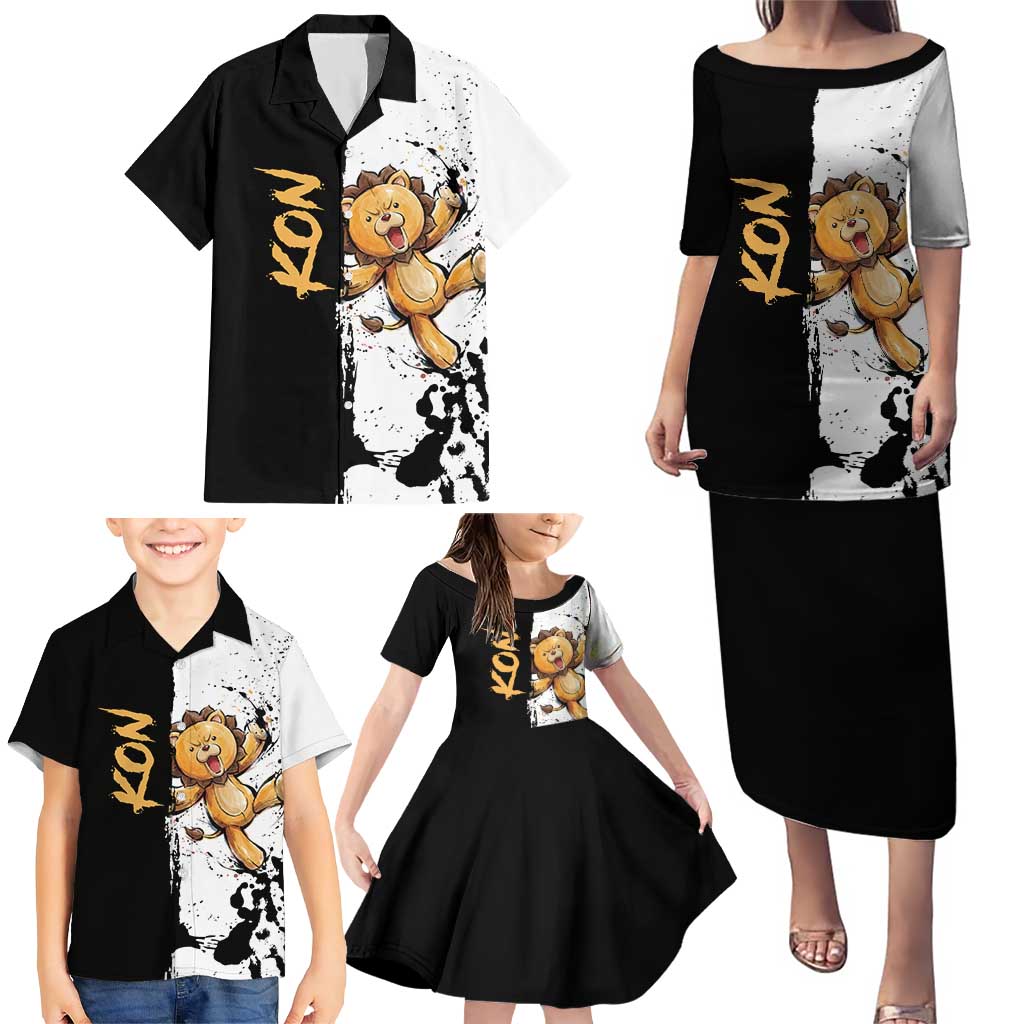 Personalized Kon Family Matching Puletasi and Hawaiian Shirt Ink Splash Anime Brush Style