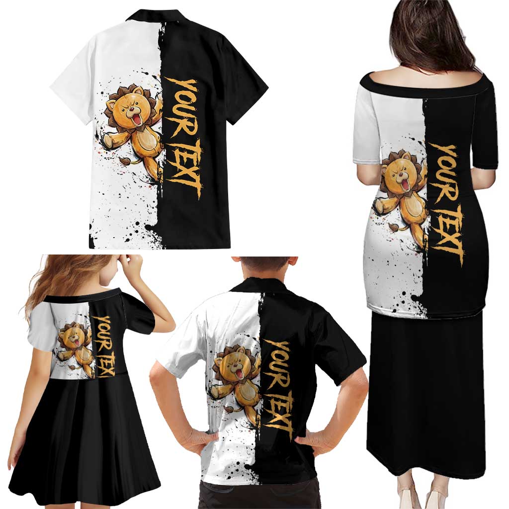 Personalized Kon Family Matching Puletasi and Hawaiian Shirt Ink Splash Anime Brush Style