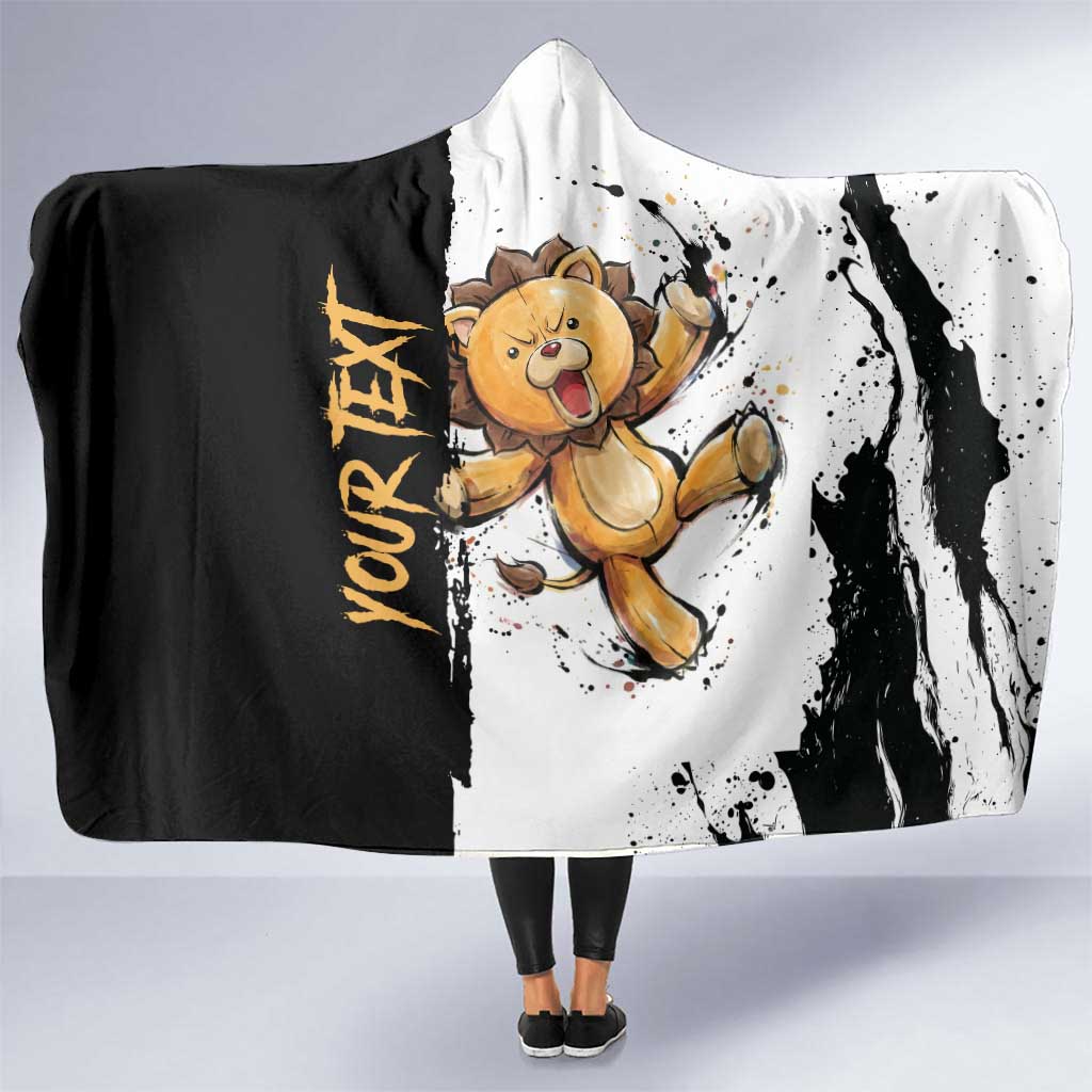 Personalized Kon Hooded Blanket Ink Splash Anime Brush Style