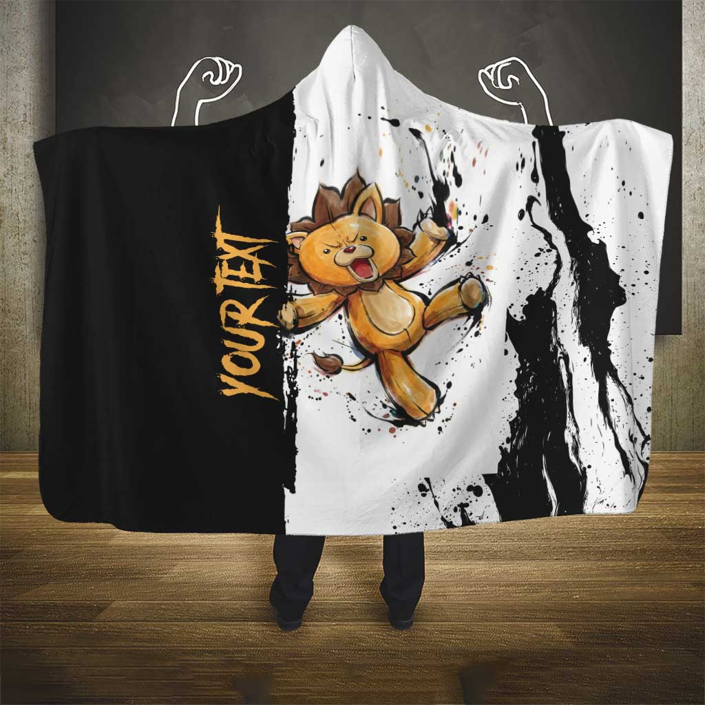 Personalized Kon Hooded Blanket Ink Splash Anime Brush Style