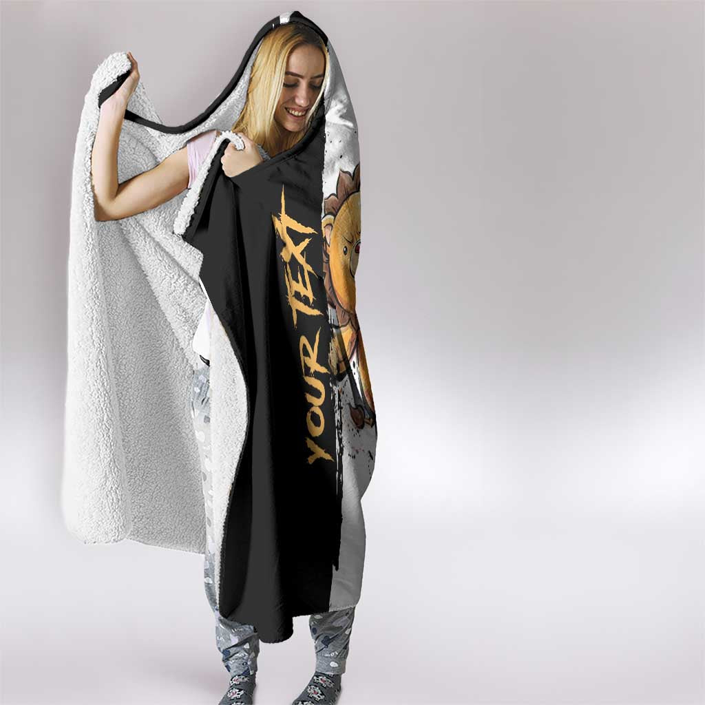 Personalized Kon Hooded Blanket Ink Splash Anime Brush Style