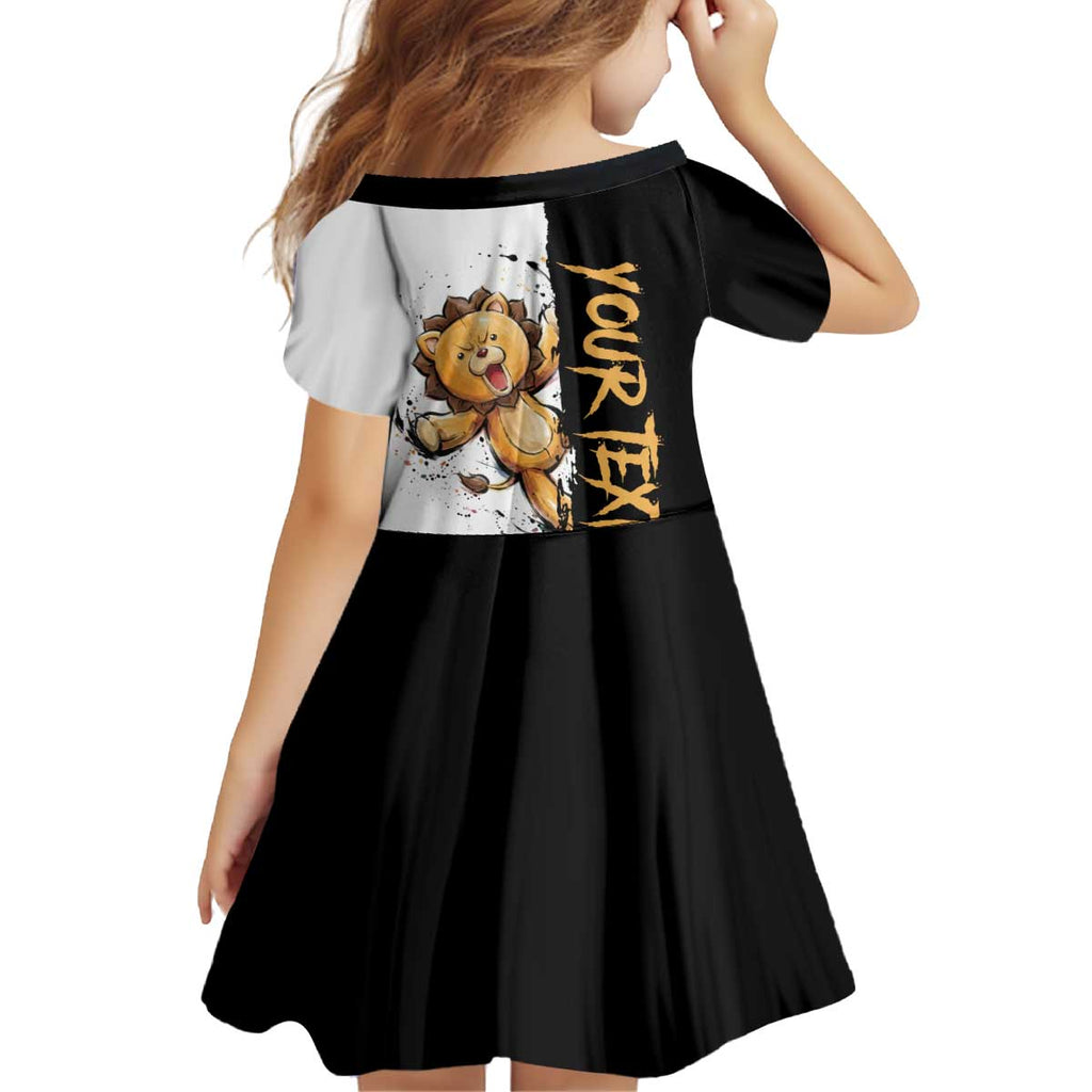 Personalized Kon Kid Short Sleeve Dress Ink Splash Anime Brush Style