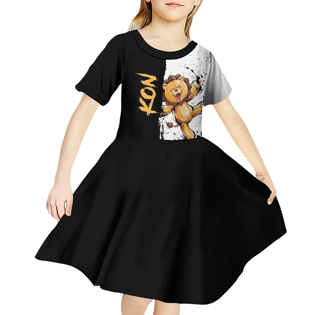 Personalized Kon Kid Short Sleeve Dress Ink Splash Anime Brush Style