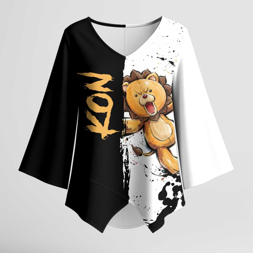 Personalized Kon Kimono Sleeve Blouse Ink Splash Anime Brush Style