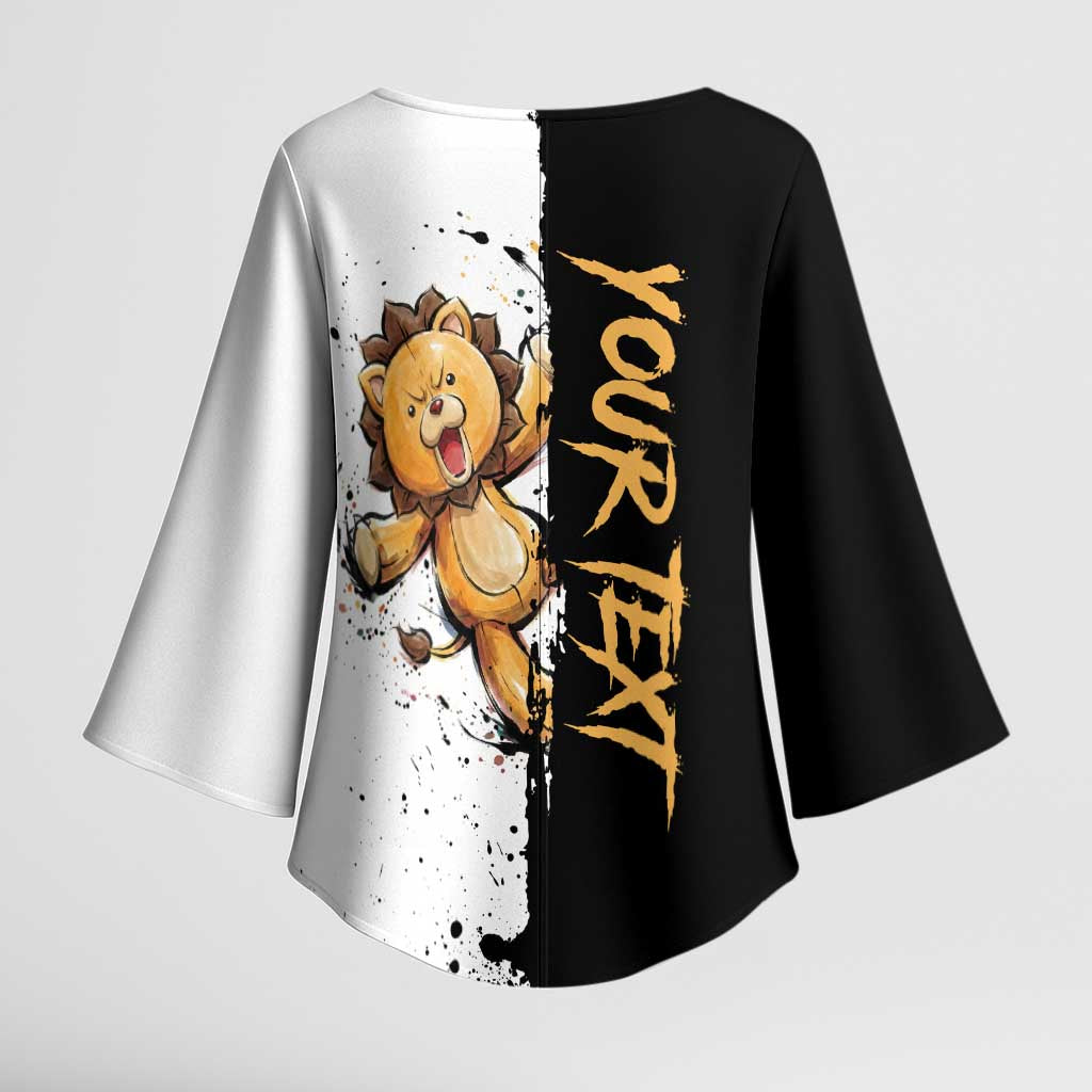 Personalized Kon Kimono Sleeve Blouse Ink Splash Anime Brush Style