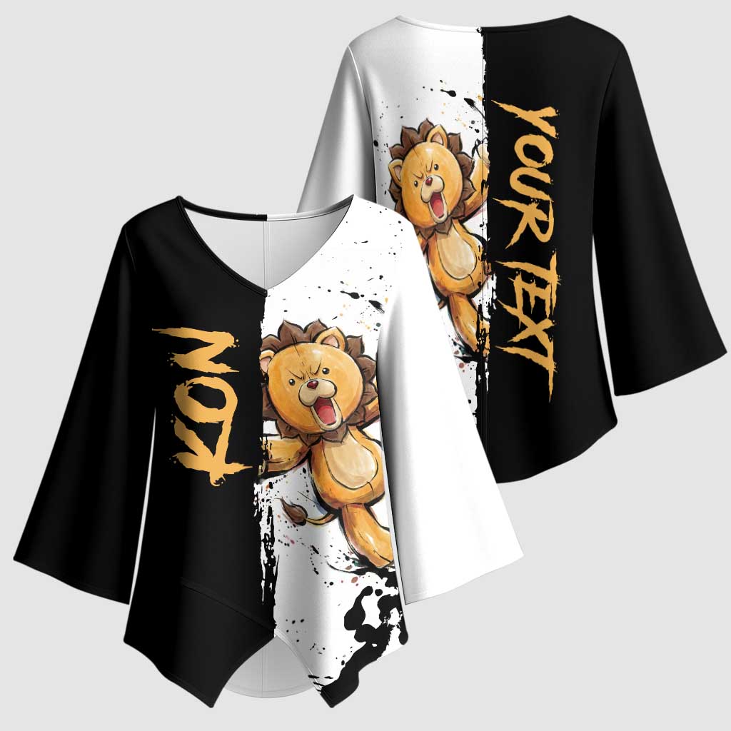 Personalized Kon Kimono Sleeve Blouse Ink Splash Anime Brush Style
