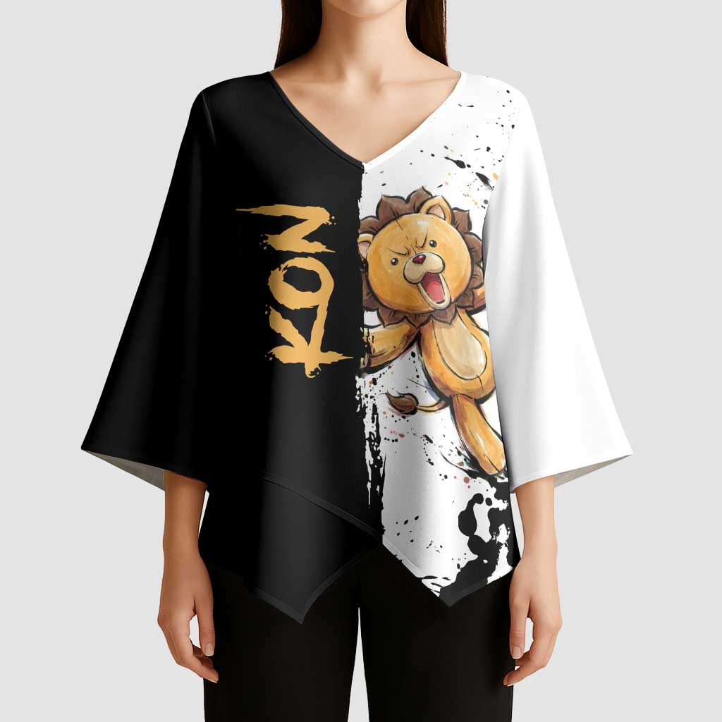 Personalized Kon Kimono Sleeve Blouse Ink Splash Anime Brush Style