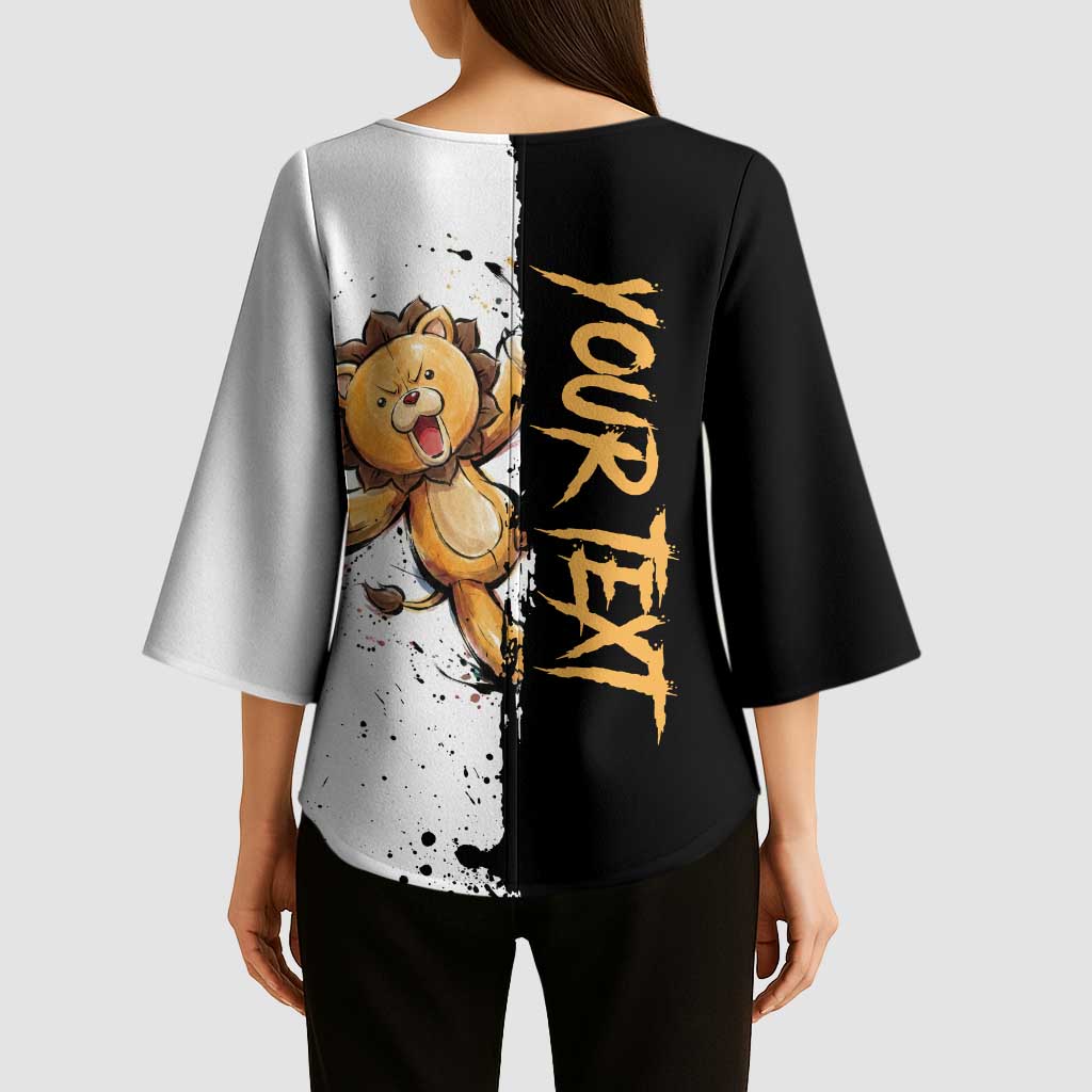 Personalized Kon Kimono Sleeve Blouse Ink Splash Anime Brush Style