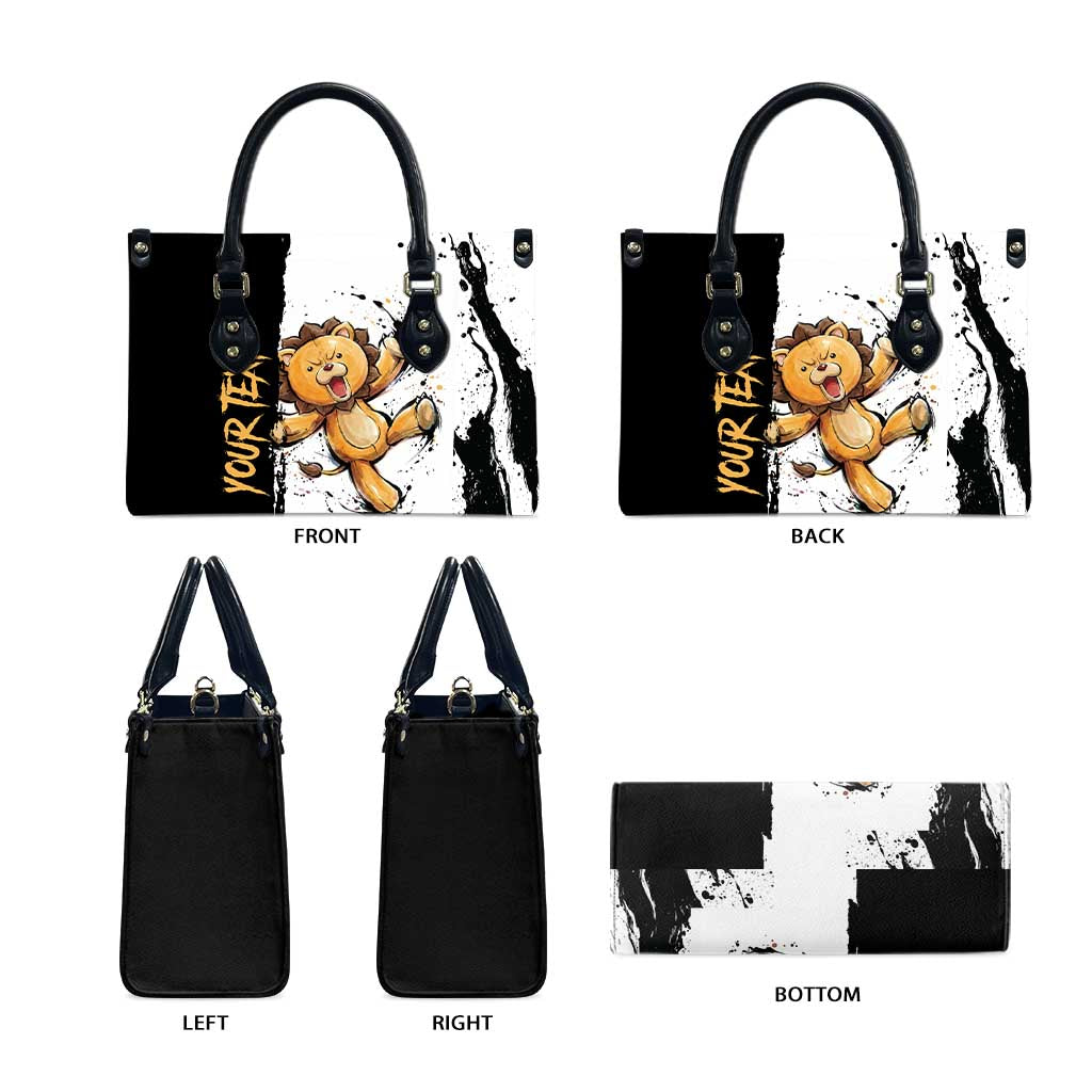 Personalized Kon Leather Bag Ink Splash Anime Brush Style