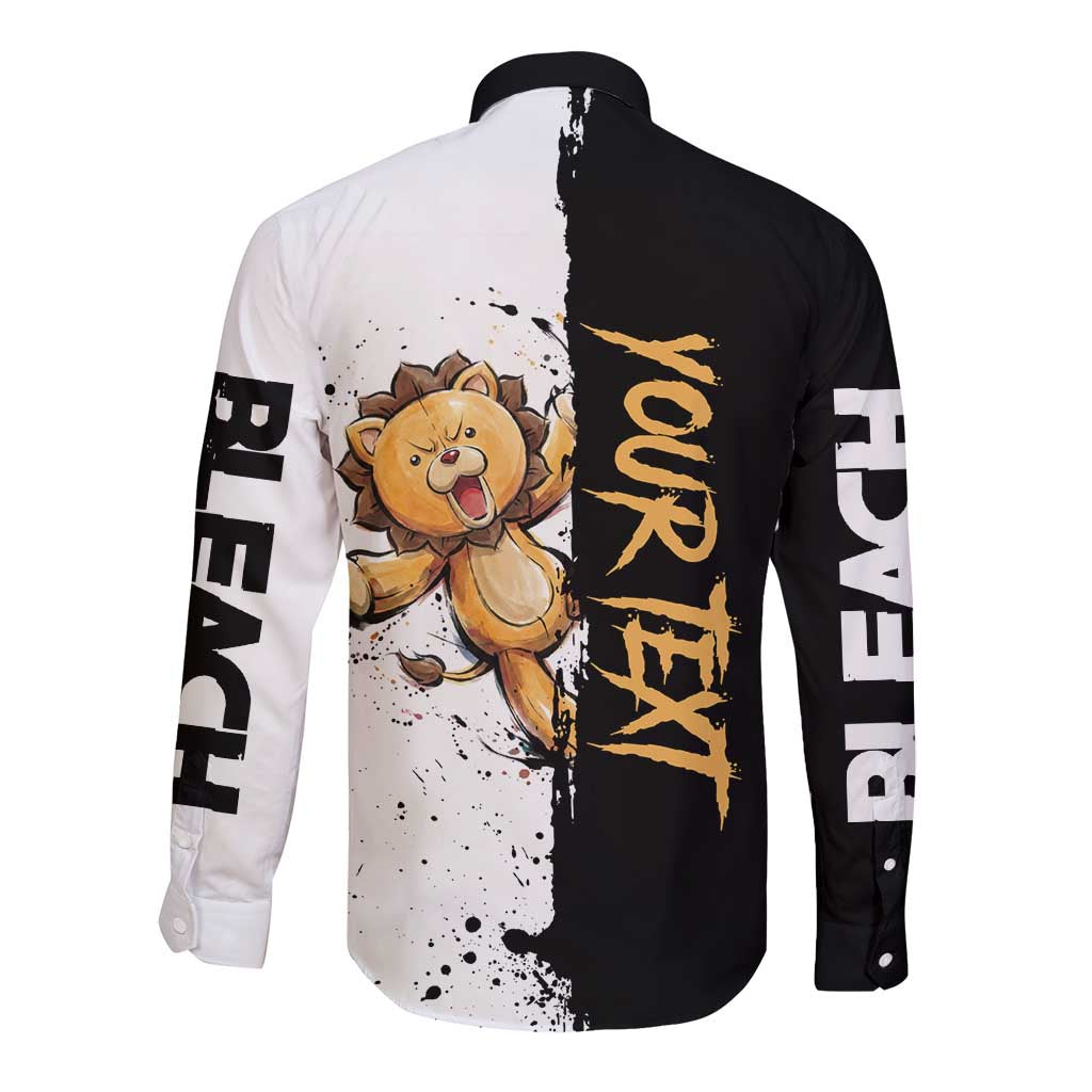 Personalized Kon Long Sleeve Button Shirt Ink Splash Anime Brush Style