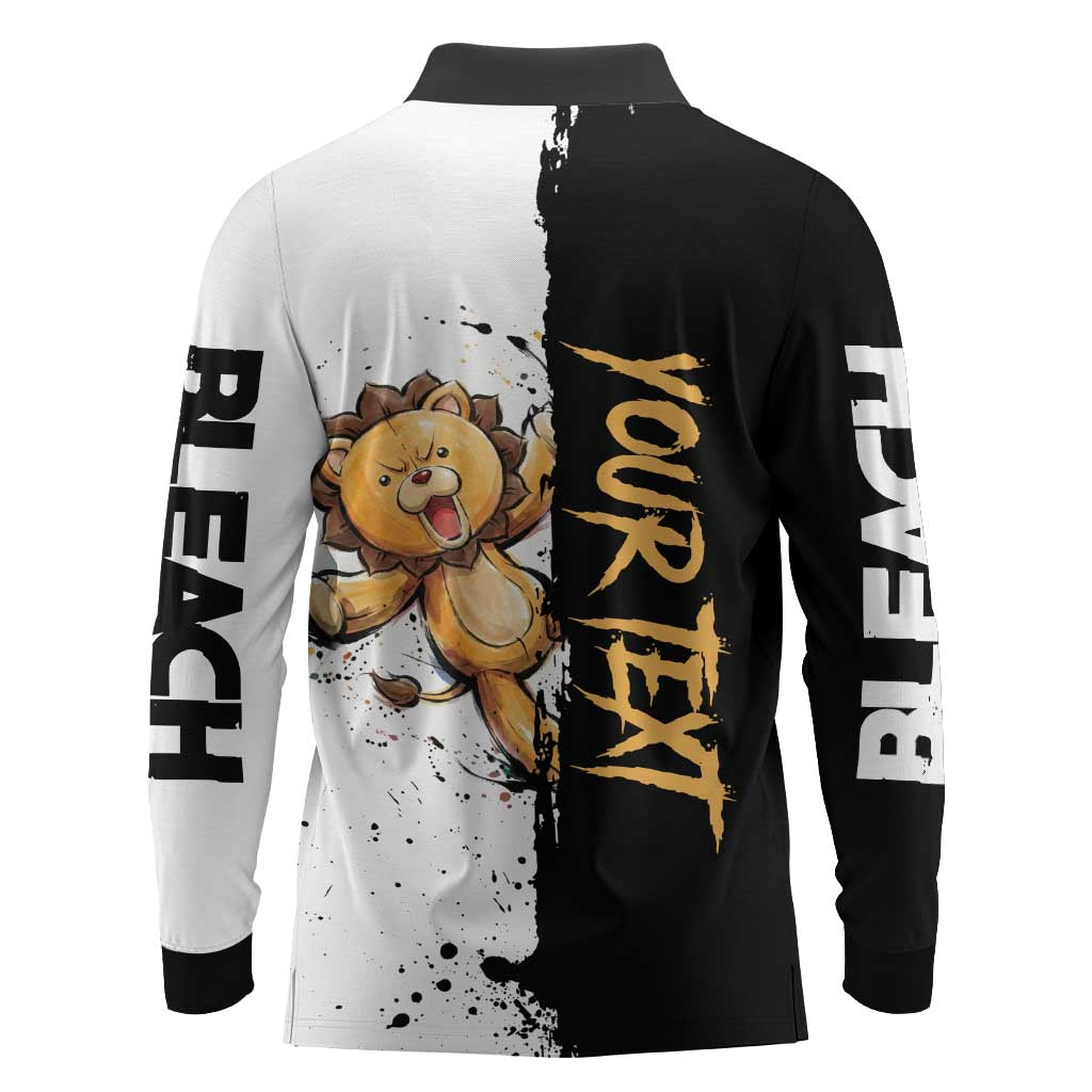 Personalized Kon Long Sleeve Polo Shirt Ink Splash Anime Brush Style