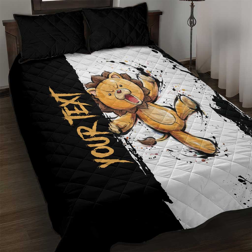 Personalized Kon Quilt Bed Set Ink Splash Anime Brush Style