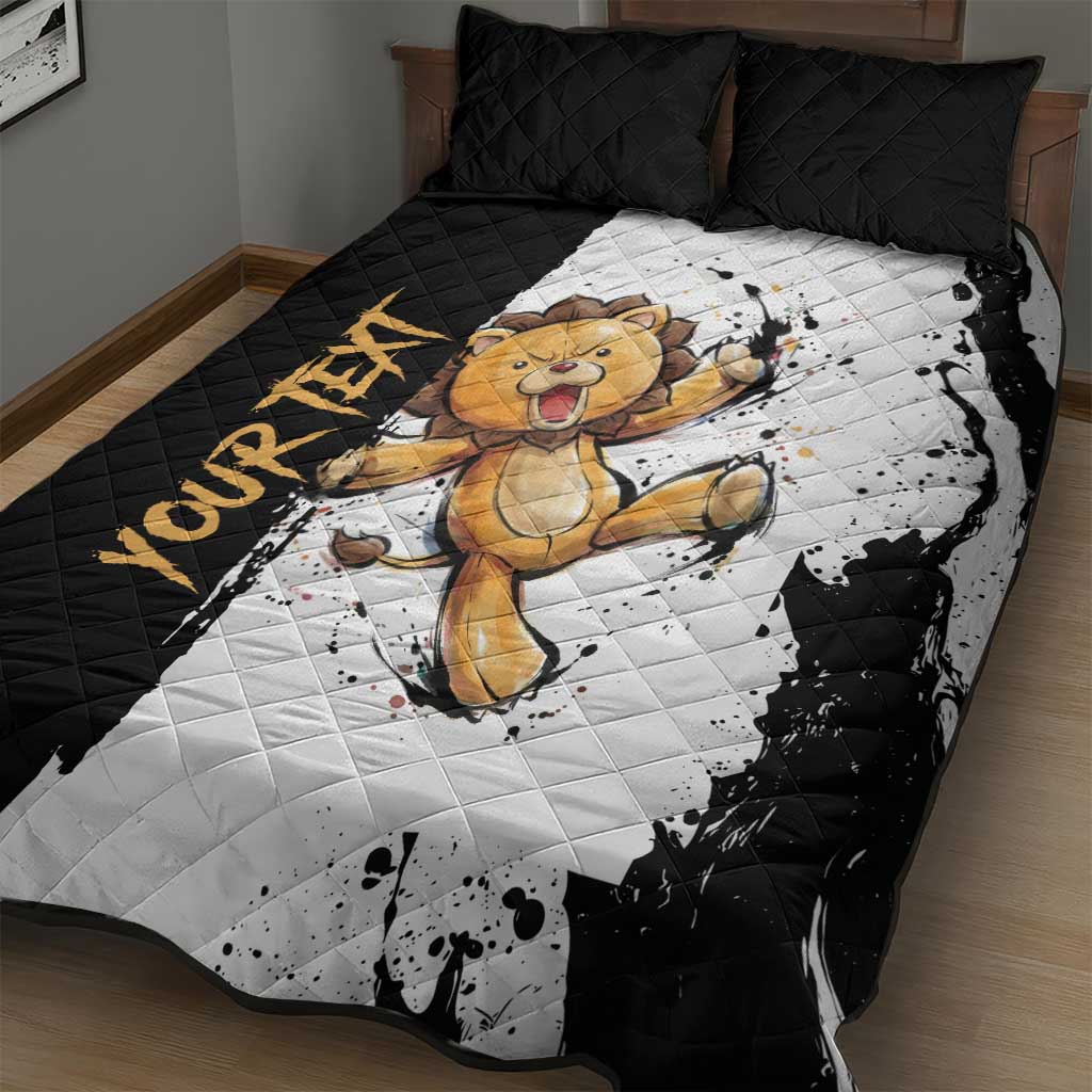 Personalized Kon Quilt Bed Set Ink Splash Anime Brush Style
