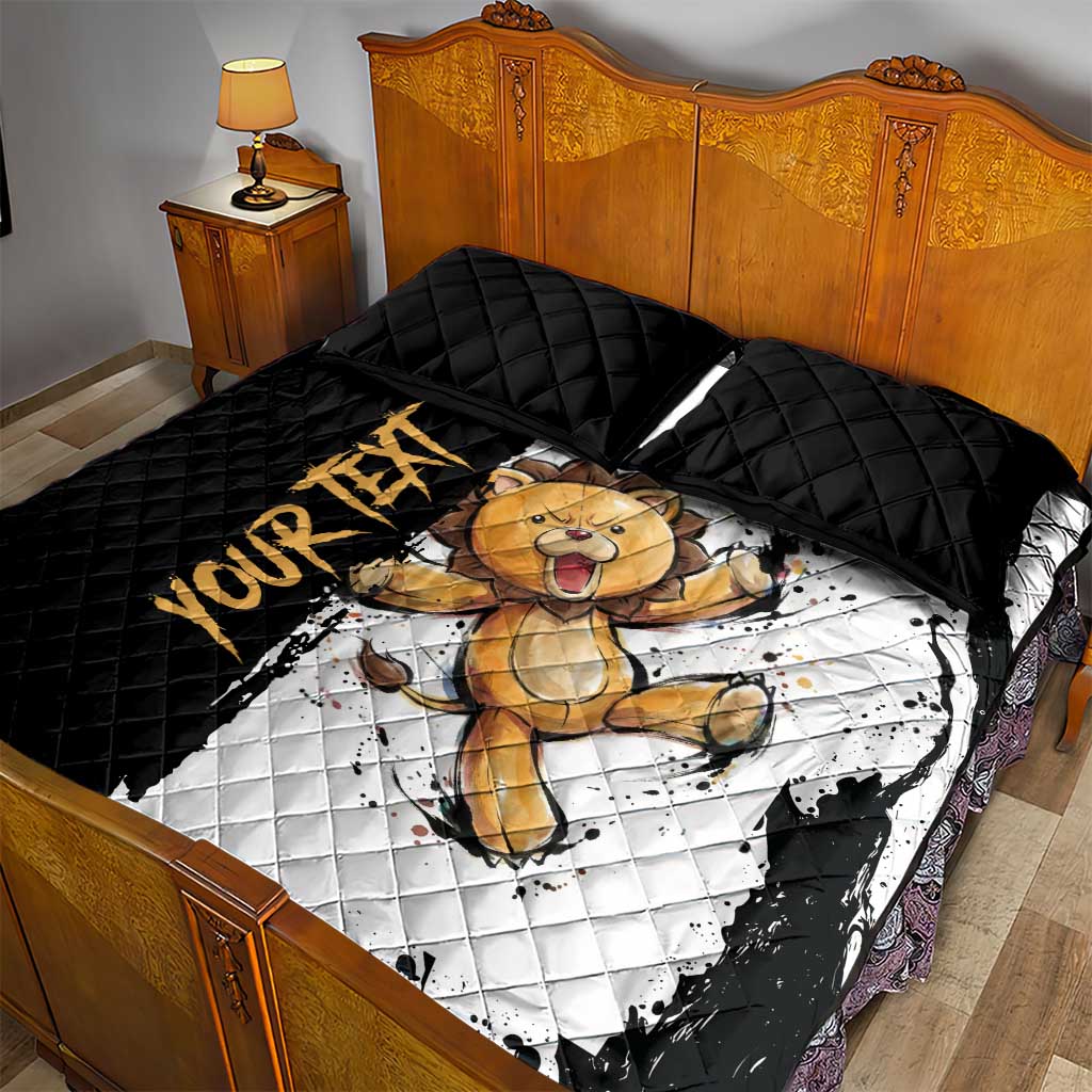 Personalized Kon Quilt Bed Set Ink Splash Anime Brush Style
