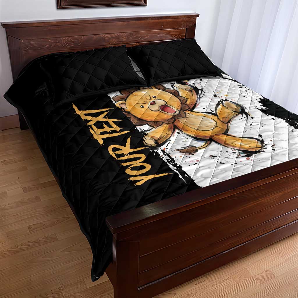 Personalized Kon Quilt Bed Set Ink Splash Anime Brush Style